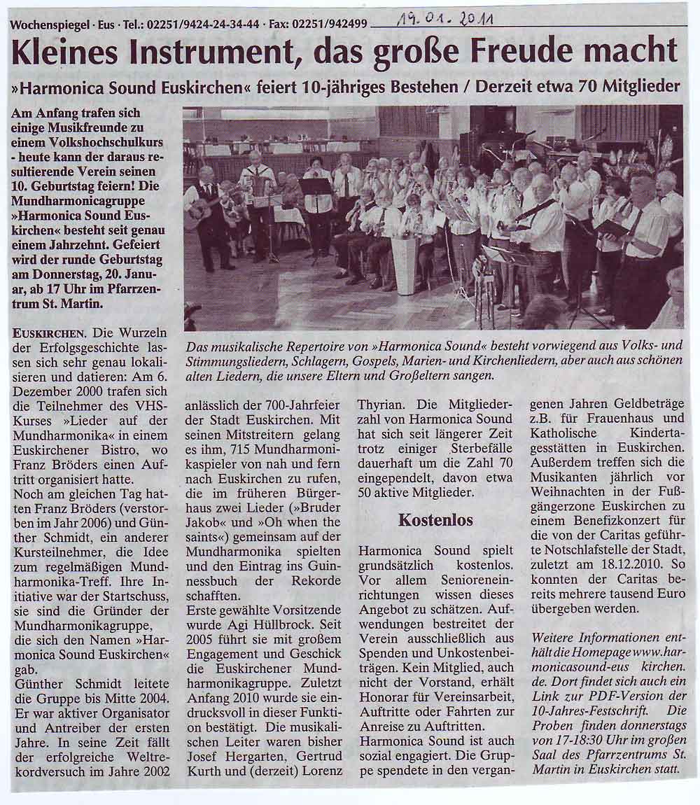 Artikel Blickpunkt vom 19.01.2011